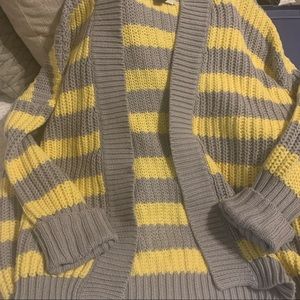 Grey and yellow striped chunky  Sonoma Sweater